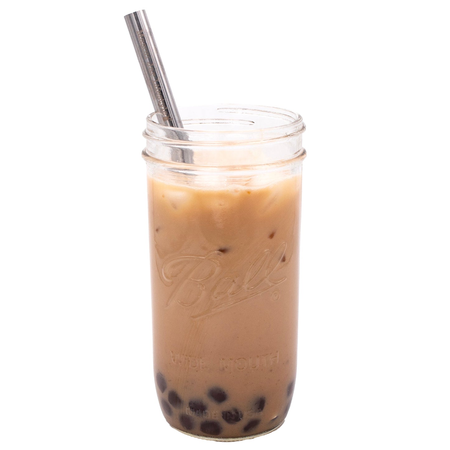 Long 9" Stainless Steel Extra Thick Boba Straws for Quart Mason Jars