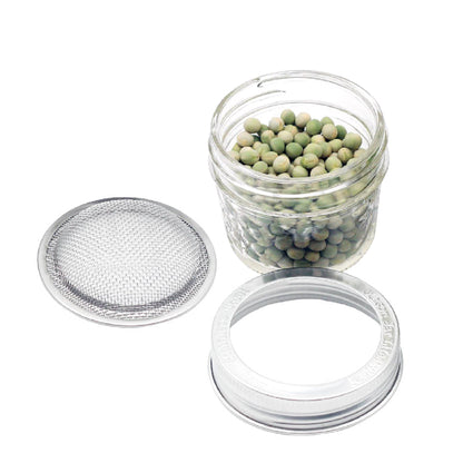 Curved Rust Proof Sprouting Lid and Band for Mason Jars