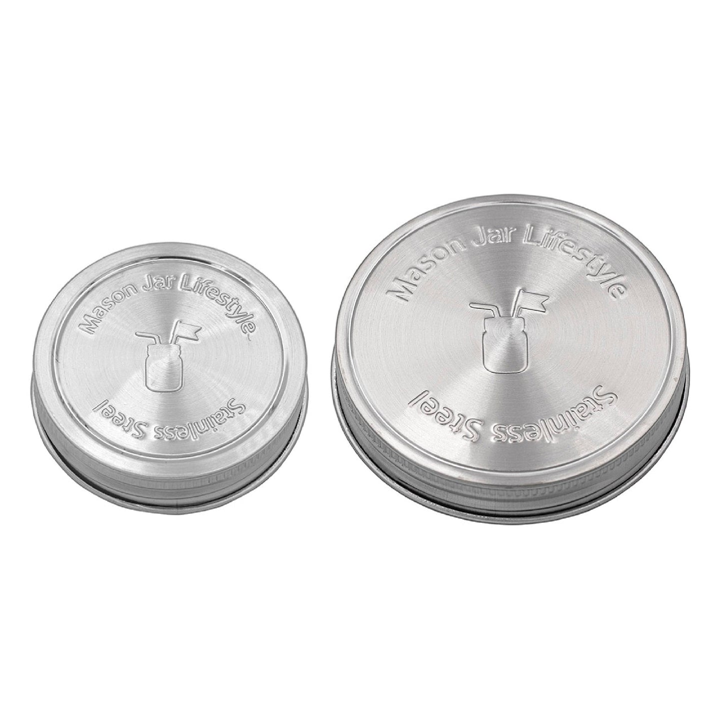 Stainless Steel Storage Lids with Leak-Proof Silicone Liners for Mason Jars 5 Pack
