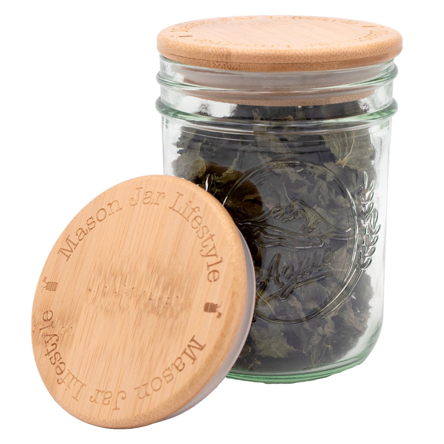 Bamboo Storage Stopper Lids for Mason Jars 6 Pack