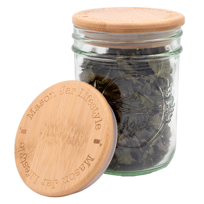 Bamboo Storage Stopper Lids for Mason Jars 6 Pack