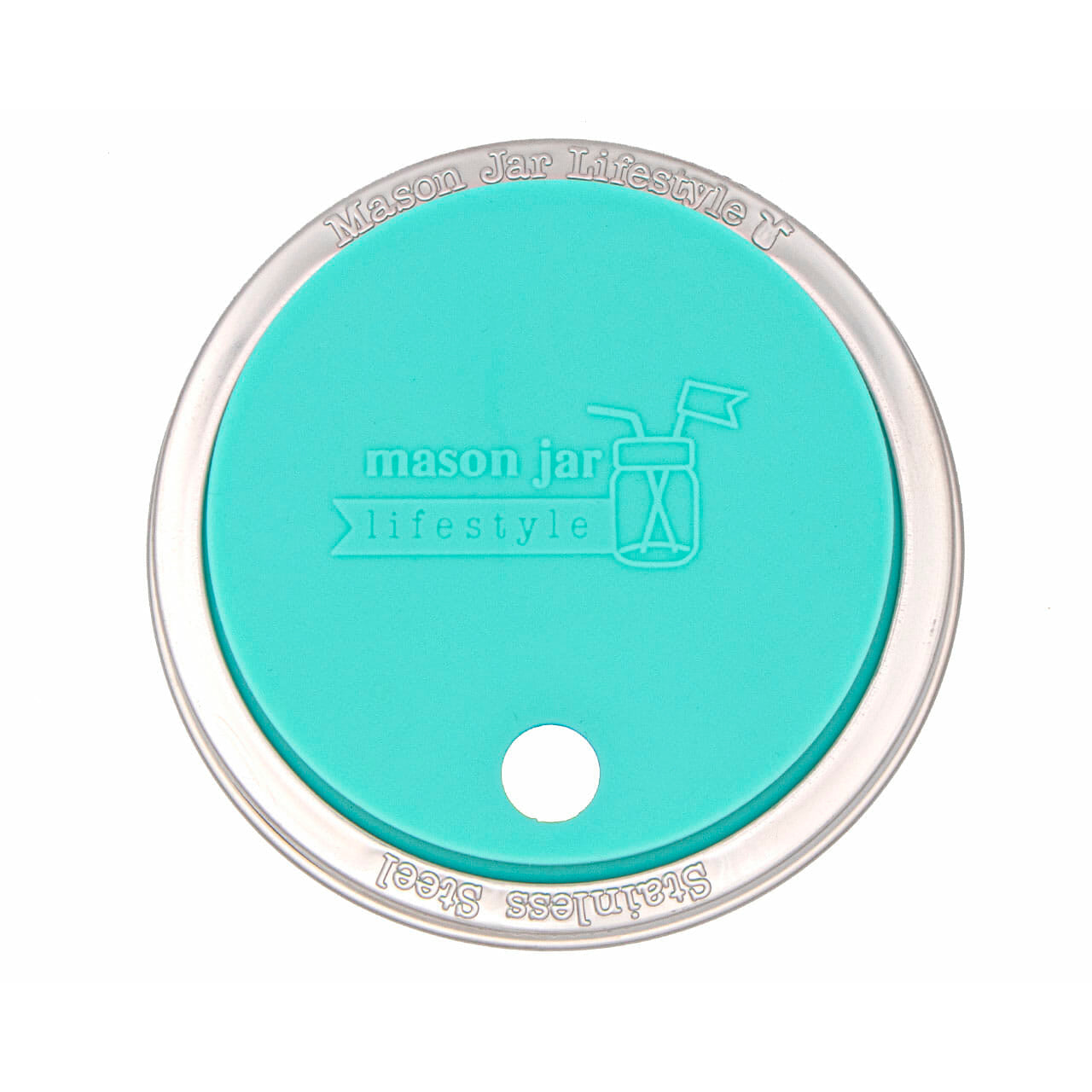 Silicone Straw Hole Tumbler with Stainless Steel Band for Mason Jars
