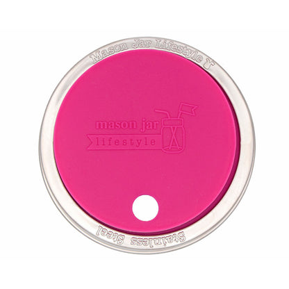 Silicone Straw Hole Tumbler with Stainless Steel Band for Mason Jars