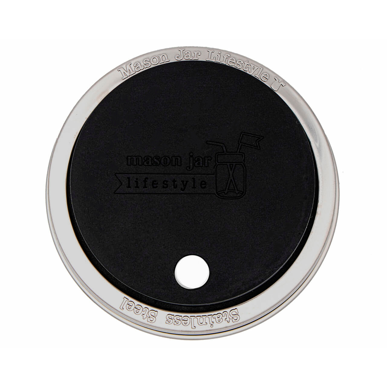 Silicone Straw Hole Tumbler with Stainless Steel Band for Mason Jars