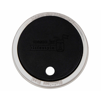 Silicone Straw Hole Tumbler with Stainless Steel Band for Mason Jars