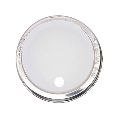 Silicone Straw Hole Tumbler with Stainless Steel Band for Mason Jars