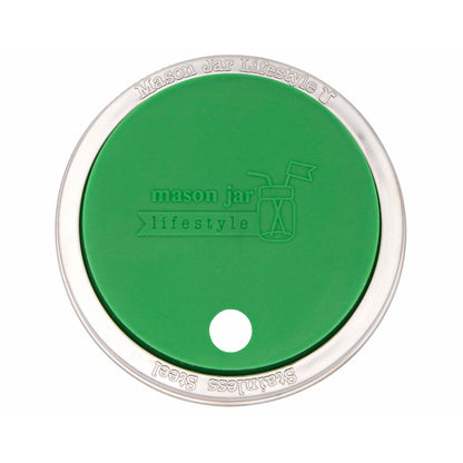 Silicone Straw Hole Tumbler with Stainless Steel Band for Mason Jars