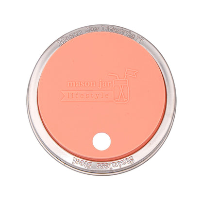 Silicone Straw Hole Tumbler with Stainless Steel Band for Mason Jars