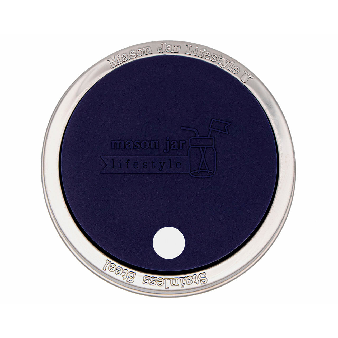 Silicone Straw Hole Tumbler with Stainless Steel Band for Mason Jars