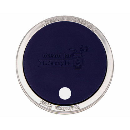 Silicone Straw Hole Tumbler with Stainless Steel Band for Mason Jars
