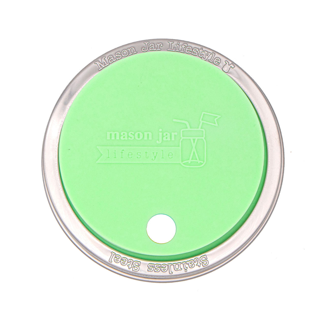 Silicone Straw Hole Tumbler with Stainless Steel Band for Mason Jars