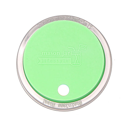 Silicone Straw Hole Tumbler with Stainless Steel Band for Mason Jars