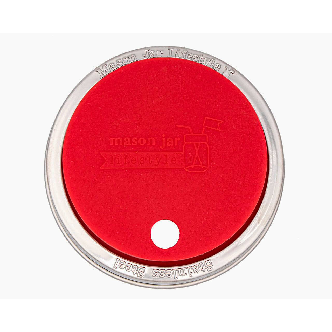 Silicone Straw Hole Tumbler with Stainless Steel Band for Mason Jars