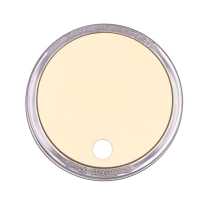 Silicone Straw Hole Tumbler with Stainless Steel Band for Mason Jars