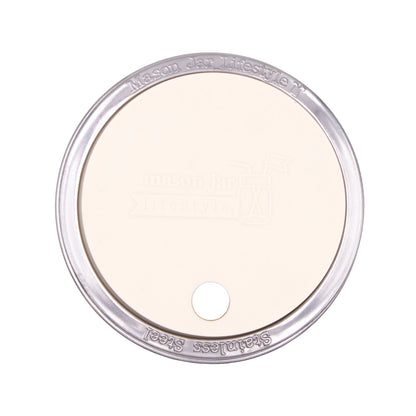 Silicone Straw Hole Tumbler with Stainless Steel Band for Mason Jars