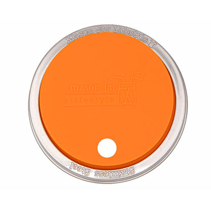 Silicone Straw Hole Tumbler with Stainless Steel Band for Mason Jars