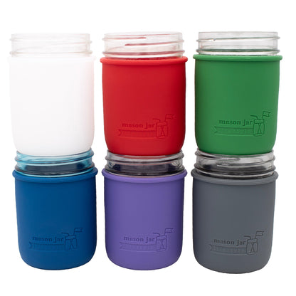 Silicone Sleeve for Wide Mouth Pint 16oz Mason Jars