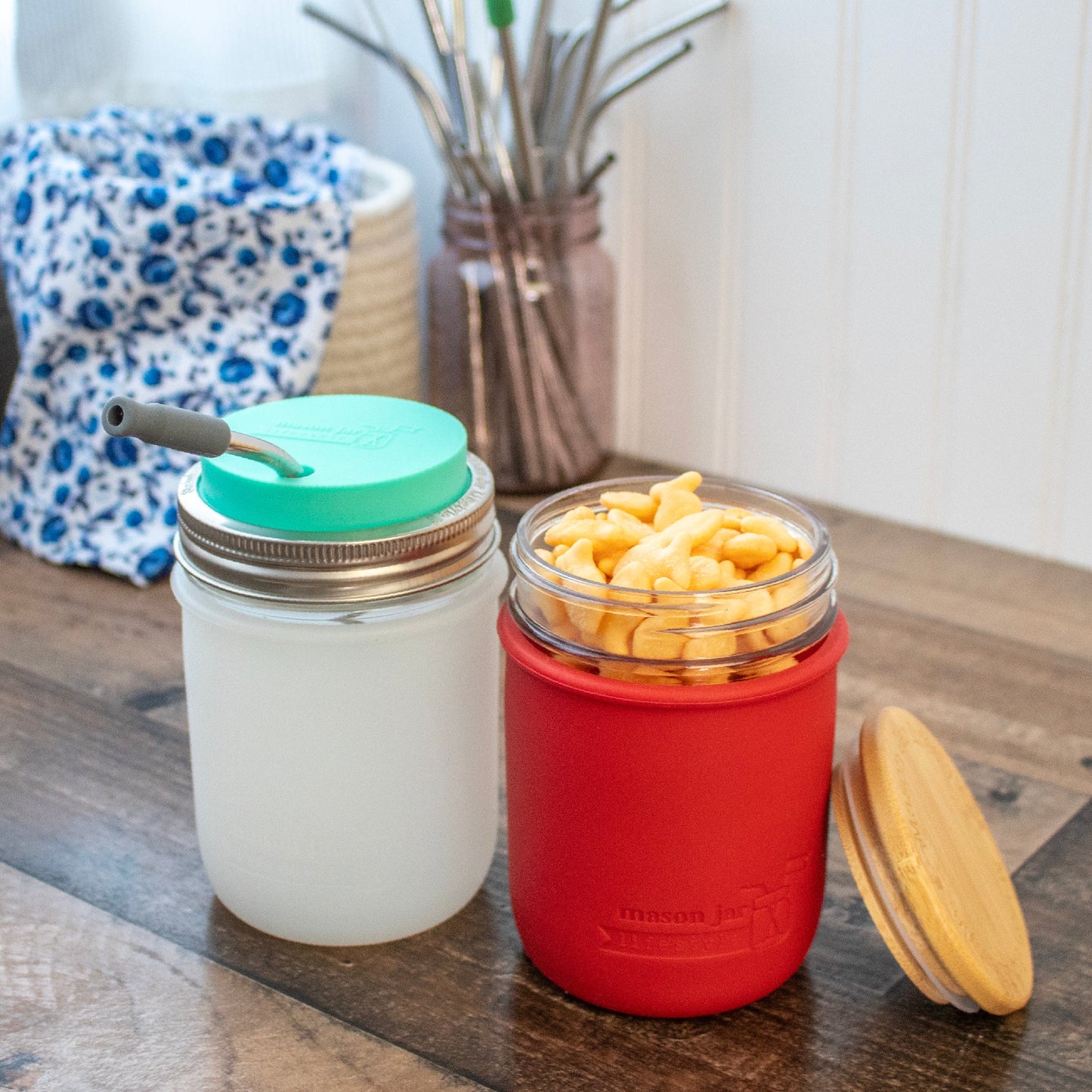Silicone Sleeve for Wide Mouth Pint 16oz Mason Jars