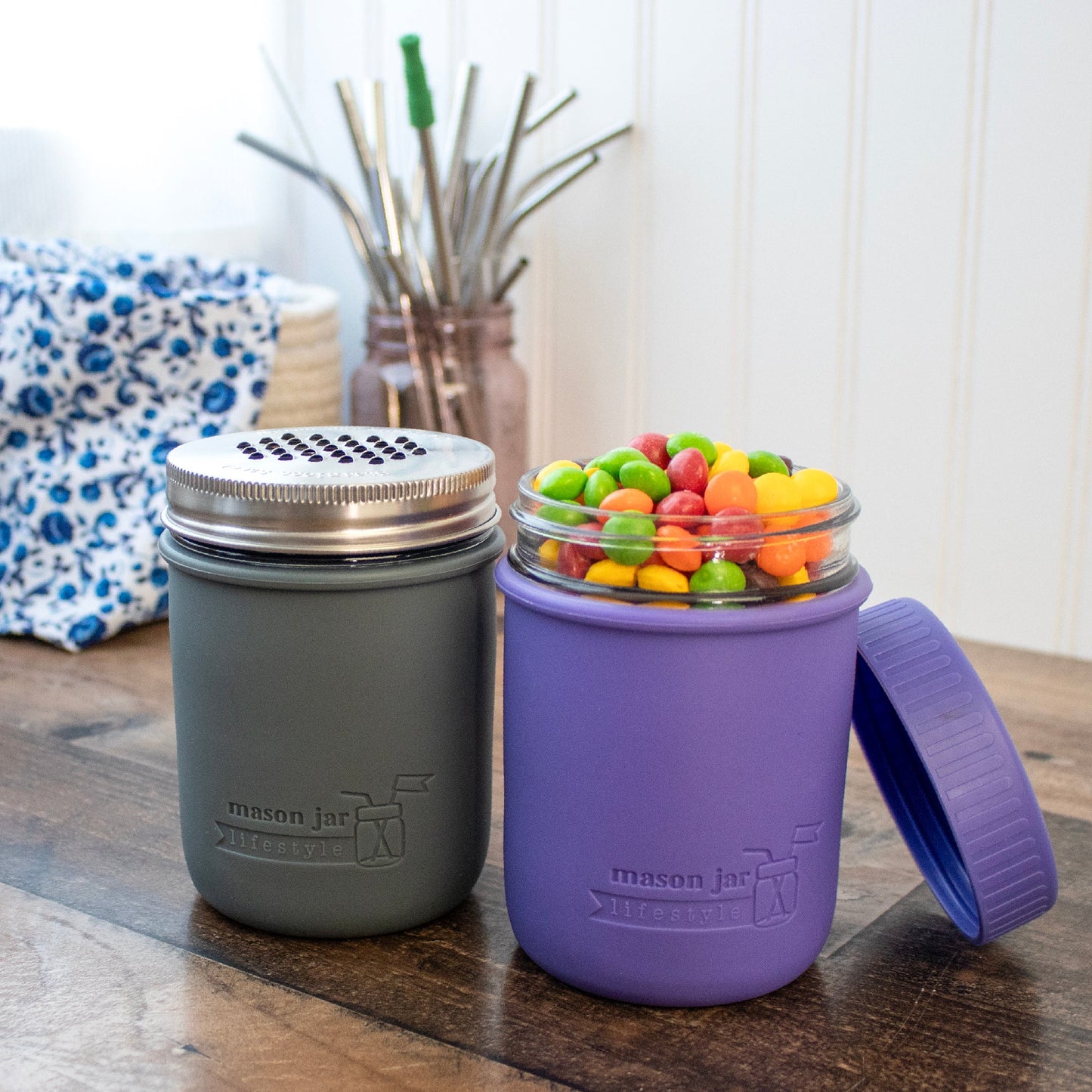 Silicone Sleeve for Wide Mouth Pint 16oz Mason Jars