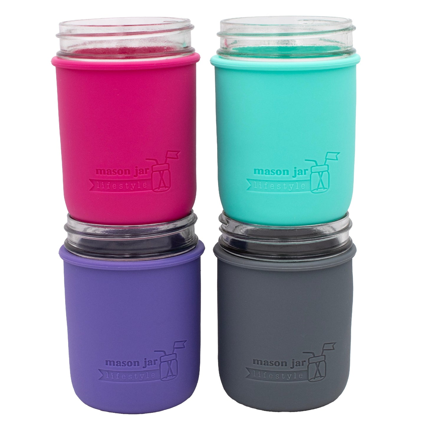 Silicone Sleeve for Wide Mouth Pint 16oz Mason Jars