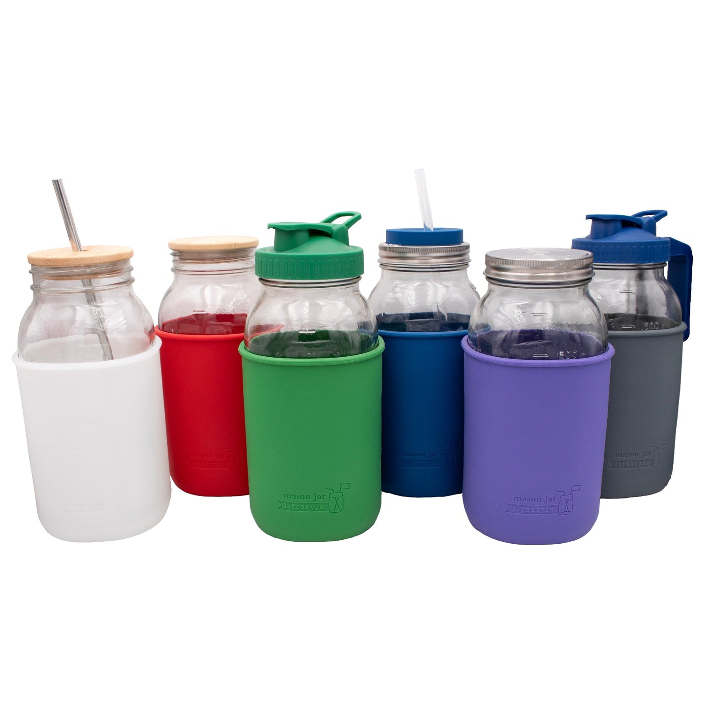 Silicone Sleeve for Half Gallon 64oz Mason Jars