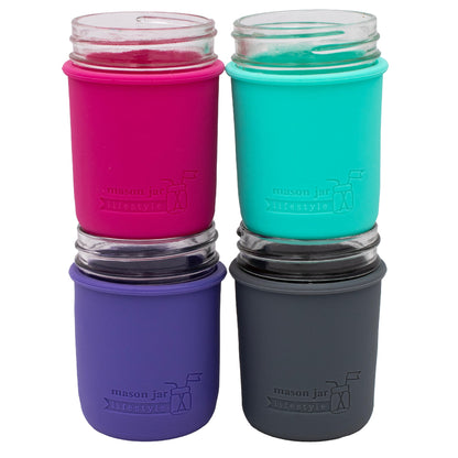 Silicone Sleeve for Regular Mouth Half Pint 8oz Mason Jars