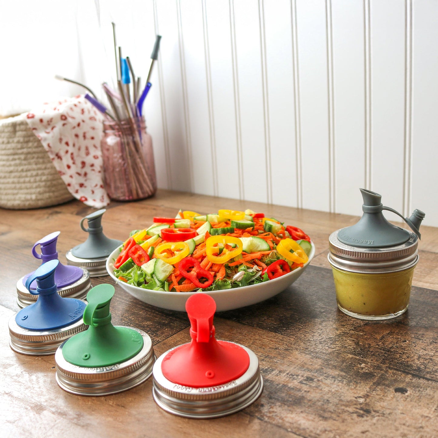 Silicone Oil Cruet Pour Lid for Mason Jars
