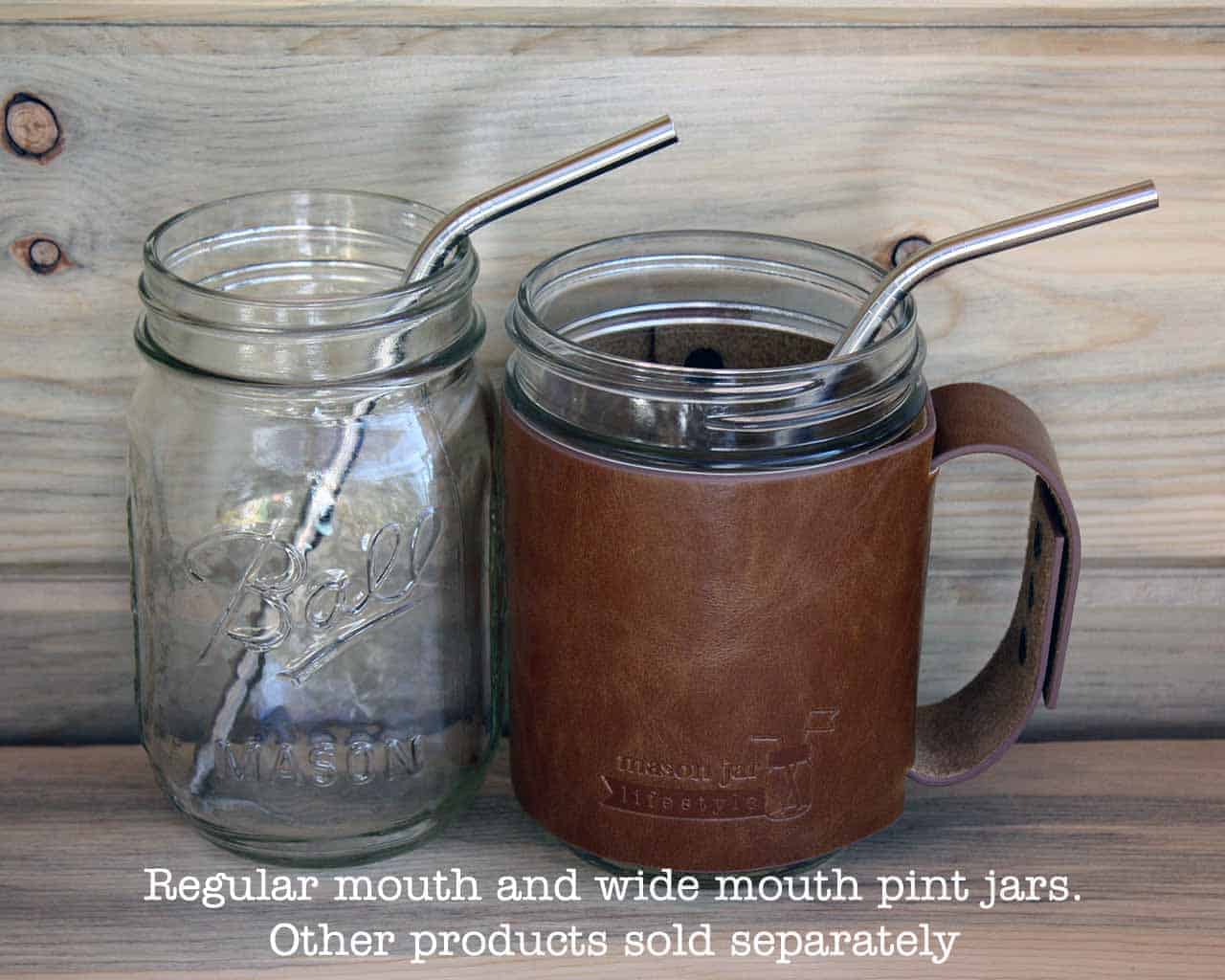 Medium 7 ½" Thin Bent Stainless Steel Straws for Pint Mason Jars