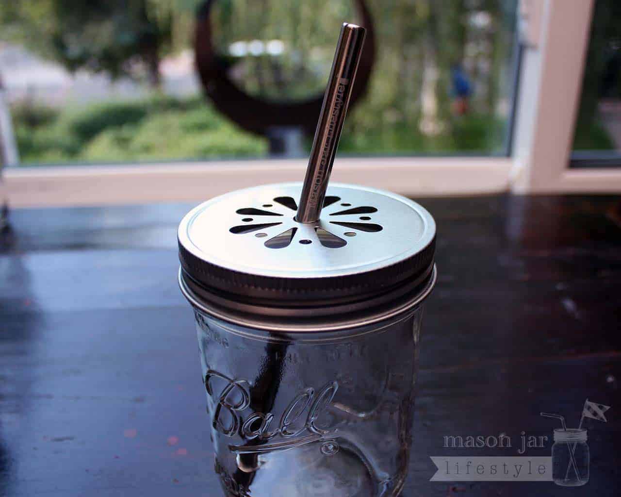 Medium 7 ¼" Safer Rounded End Stainless Steel Straws for Pint Mason Jars