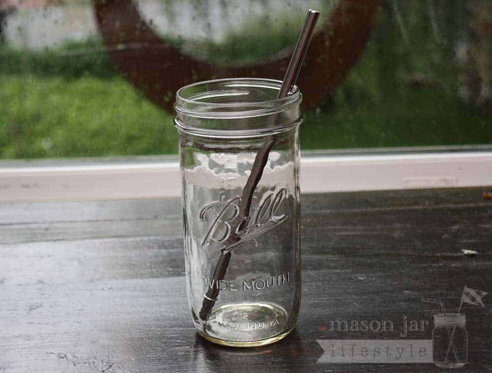 Long 9" Safer Rounded End Stainless Steel Straws for Quart Mason Jars