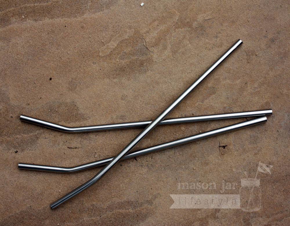 Long Thin Bent Stainless Steel Straws for Quart Mason Jars