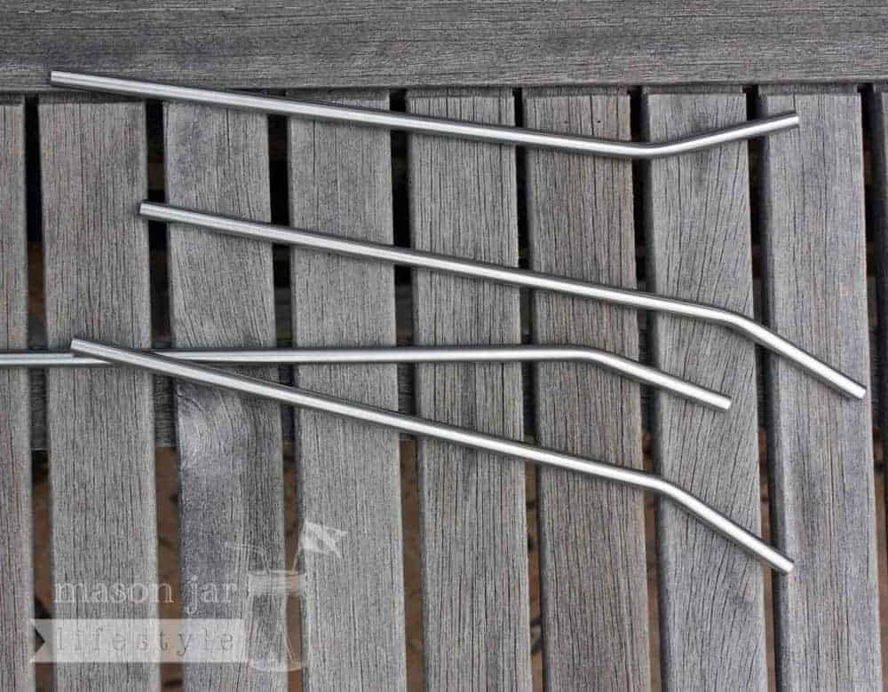 Long Thin Bent Stainless Steel Straws for Quart Mason Jars