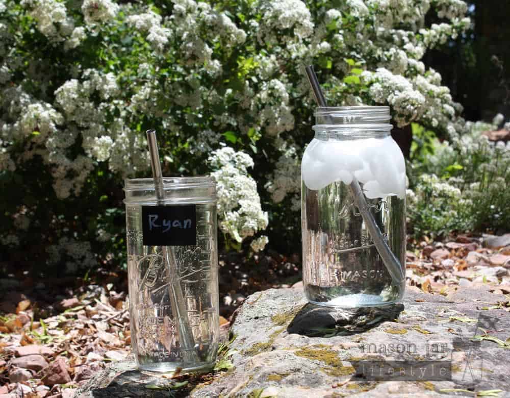 Long 9" Safer Rounded End Stainless Steel Straws for Quart Mason Jars